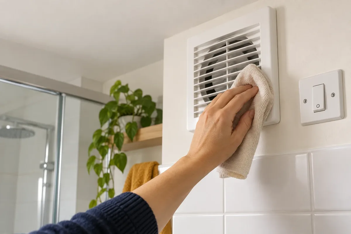 Nettoyage délicat d'une grille de ventilation motorisée