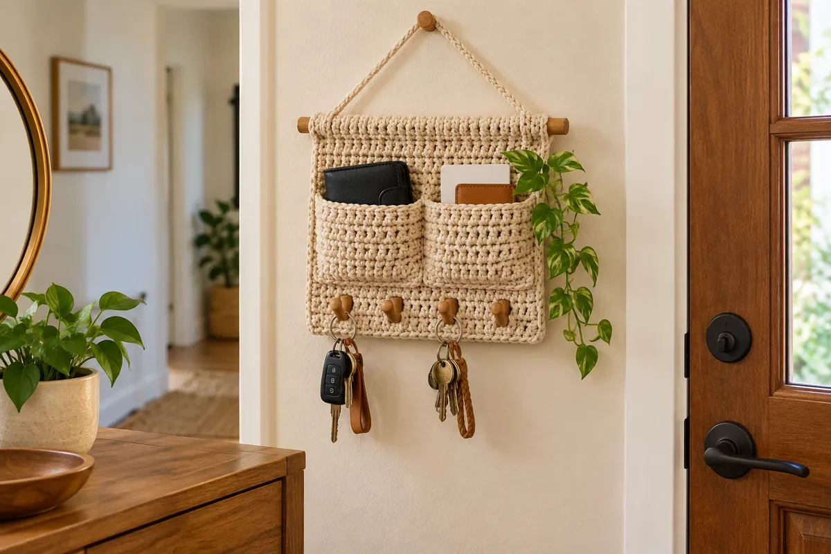 Crochet d'entrée avec un trousseau de clés accroché