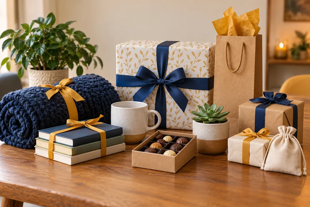 Cadeaux de tailles et de formats variés proposés dans une liste commune